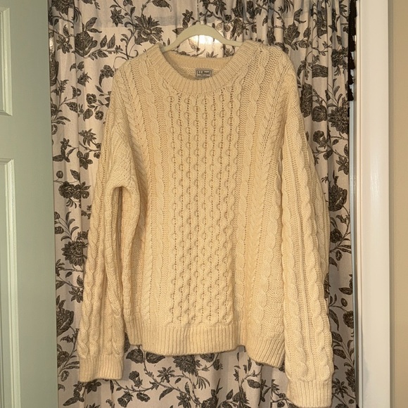 100% Laine LL Bean Cableknit Sweater - Picture 1 of 1